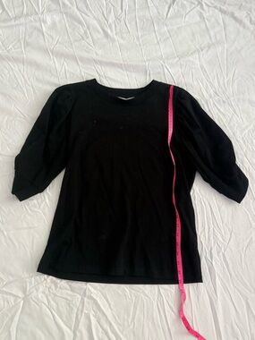 FRAME Black Puff Sleeve Top Size Medium NWOT